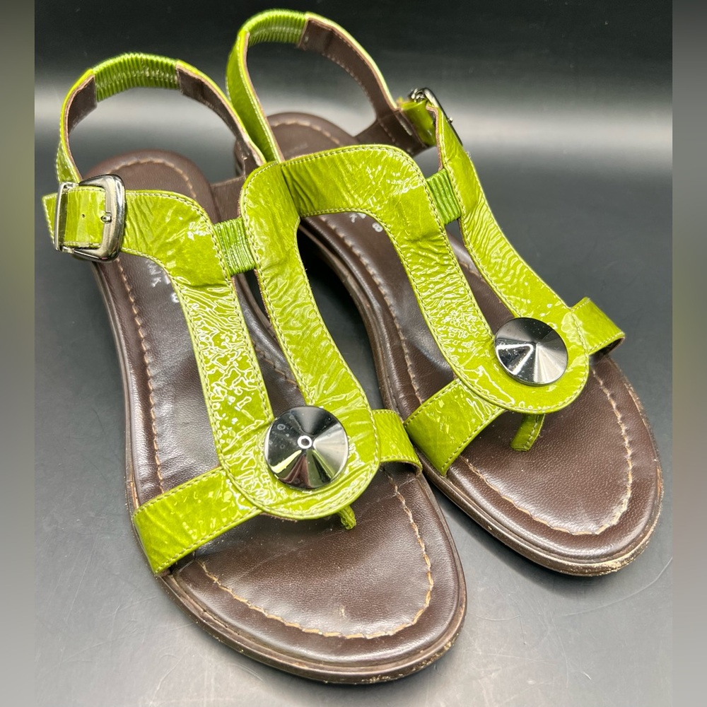 Aquatalia Lime‎ Green Women's Sandals- Size:8, Front wear